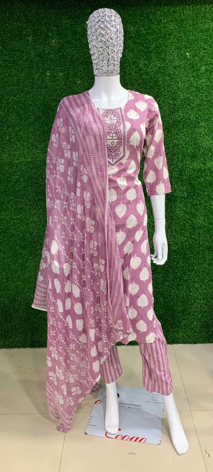 BEMITEX PRESENTS PURE 60-60 COTTON FABRIC BASED EMBROIDERY WITH MIRROR WORK 3 PIECE READYMADE SUIT COMBO COLLECTION WHOLESALE SHOP IN SURAT